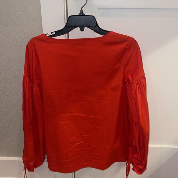 Loft  Lantern Sleeve Shirt Ember Orange XS Petite - Picture 5 of 6
